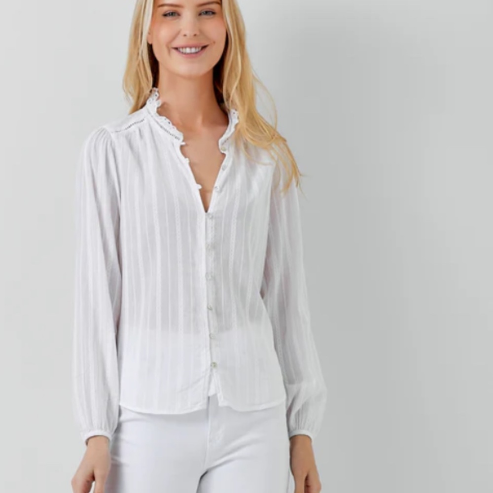 Lace Collar Long Sleeve Top